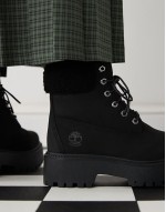 Stone Street 6 inch elevated lined boots in black nubuck