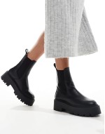 Wide Fit Amy chunky chelsea boots in black