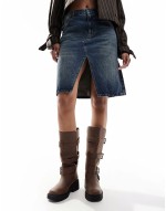 Captain multi-buckle biker knee boots in brown